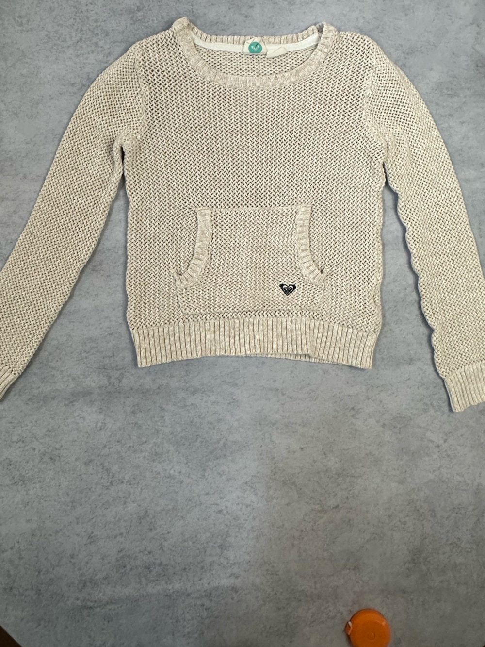 Roxy Girls Cream Knit Kids Sweater